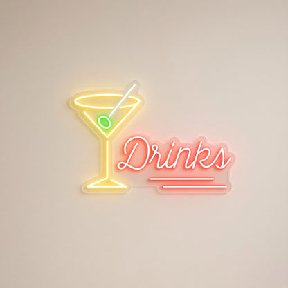 Drinks LED Neon Sign - natural light view