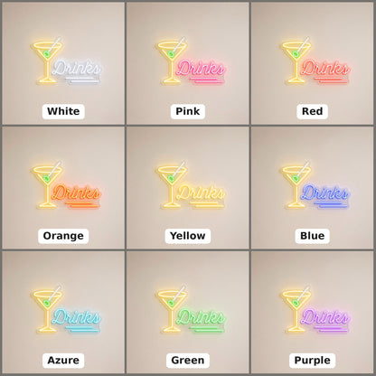 Drinks LED Neon Sign - nine-color grid