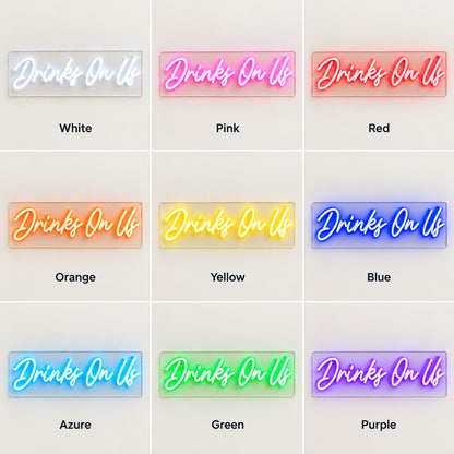 Drinks On Us LED Neon Sign - nine-color grid