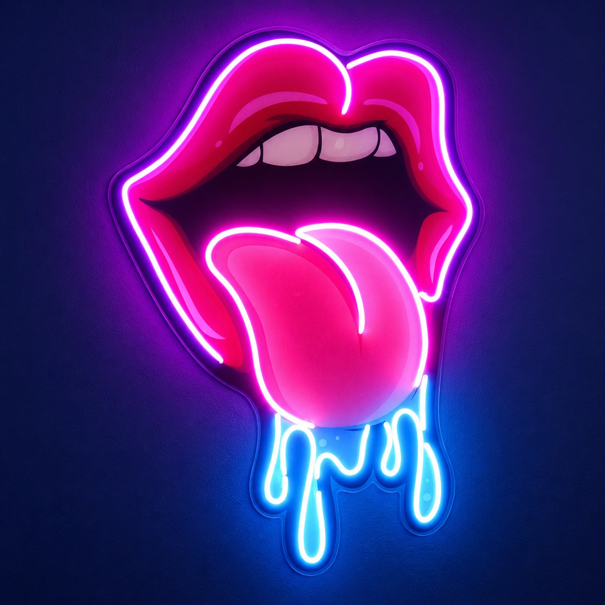 Dripping Tongue Lips LED Neon Sign - product hero