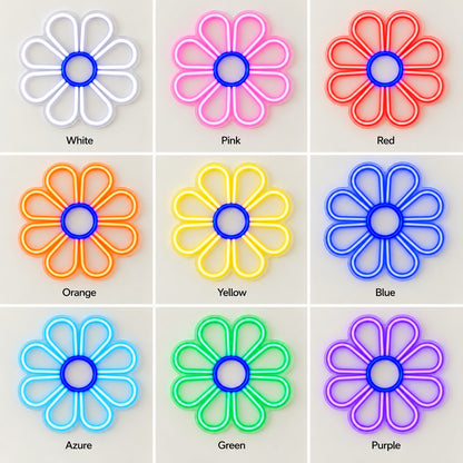 Eight Petal Daisy LED Neon Sign - nine-color grid