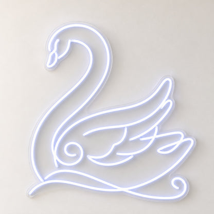 Elegant Swan LED Neon Sign - natural light view