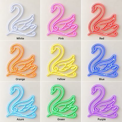 Elegant Swan LED Neon Sign - nine-color grid