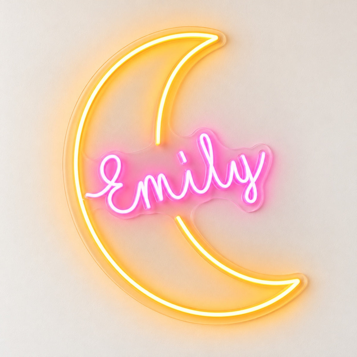 Emily Crescent Moon LED Neon Sign - natural light view