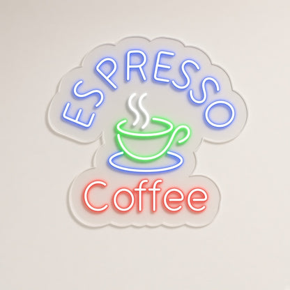 Espresso Coffee LED Neon Sign - natural light view