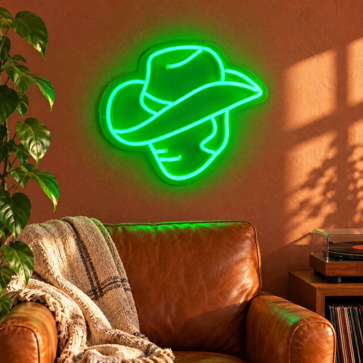 Faceless Cowboy LED Neon Sign - lifestyle view