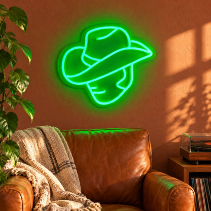 Faceless Cowboy LED Neon Sign - lifestyle view