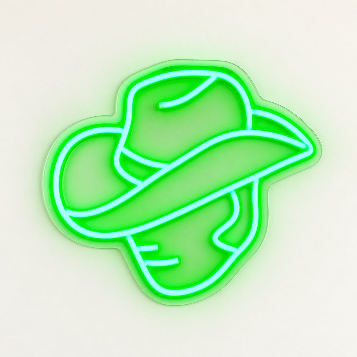 Faceless Cowboy LED Neon Sign - natural light view