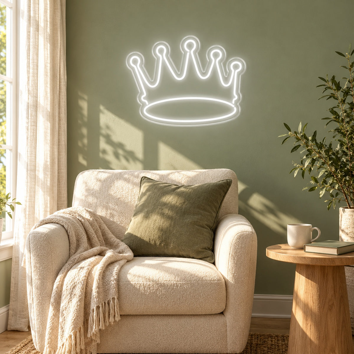 Five Point Crown LED Neon Sign - lifestyle view