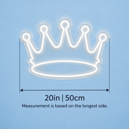 Five Point Crown LED Neon Sign - size guide