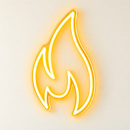 Flame Outline LED Neon Sign - natural light view