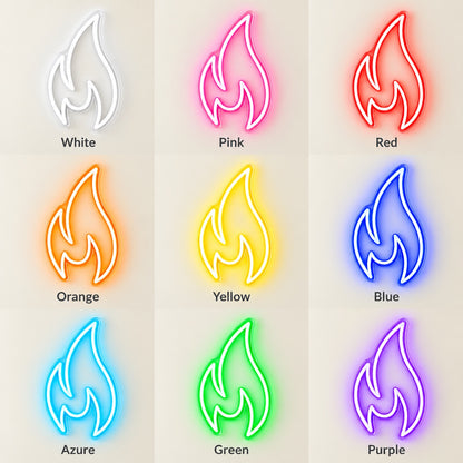 Flame Outline LED Neon Sign - nine-color grid