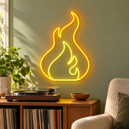 Flame Outline LED Neon Sign - lifestyle view
