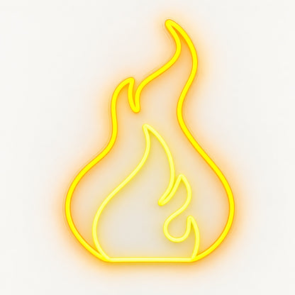 Flame Outline LED Neon Sign - natural light view