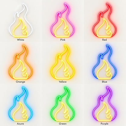Flame Outline LED Neon Sign - nine-color grid