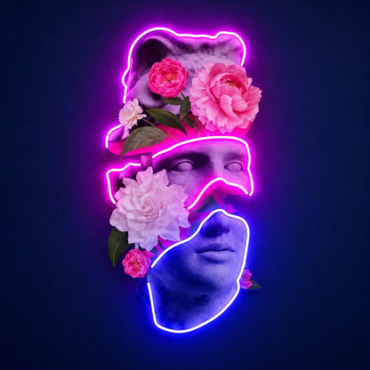 Floral Fragmented Statue LED Neon Sign - product hero