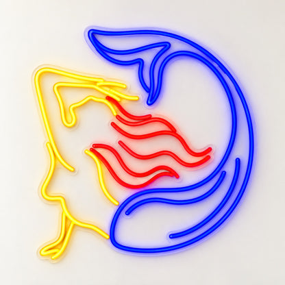 Flowing Hair Woman LED Neon Sign - natural light view