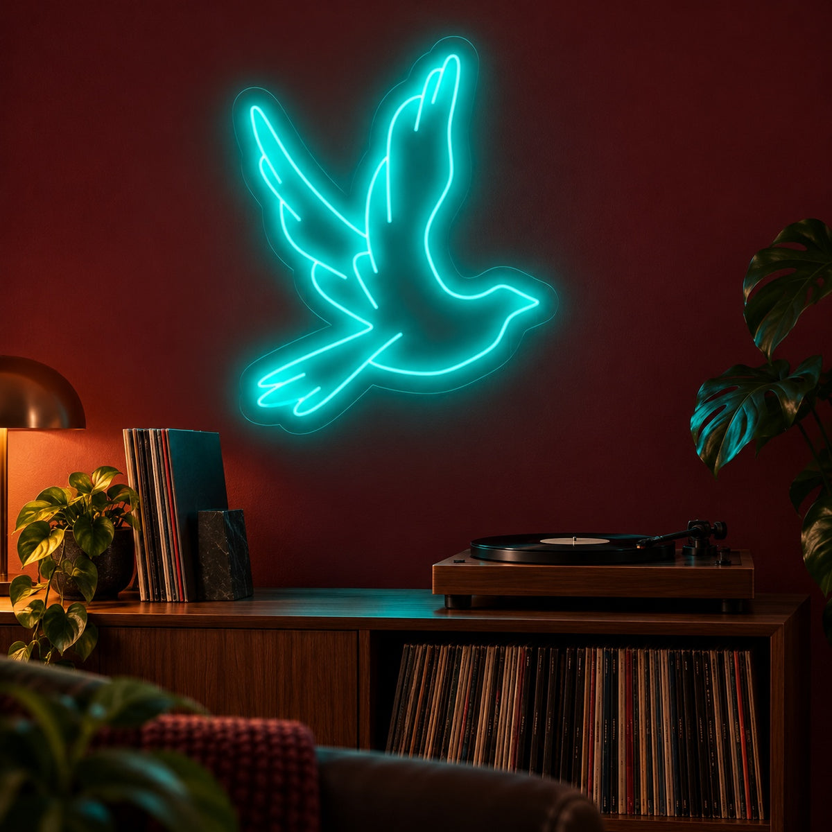 Flying Dove LED Neon Sign - advertising view