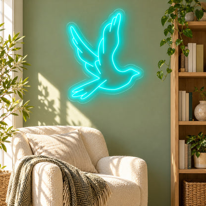 Flying Dove LED Neon Sign - lifestyle view