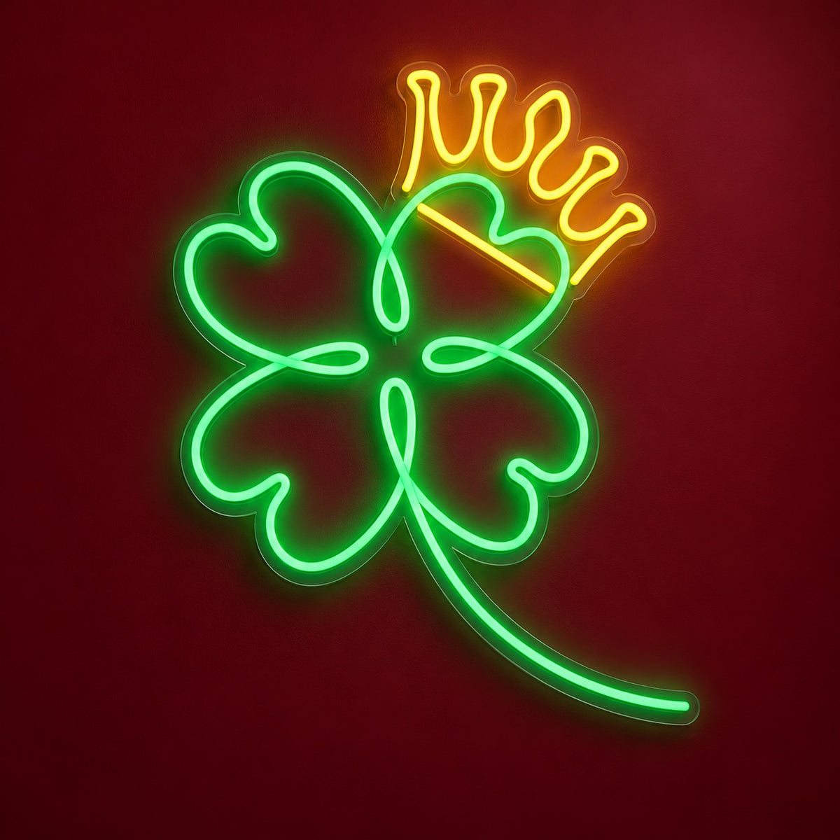 Four Leaf Clover Crown LED Neon Sign - product hero