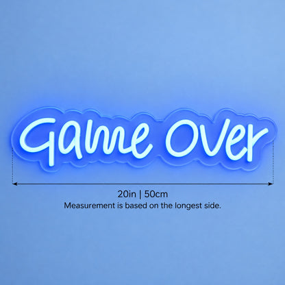 Game Over LED Neon Sign - size guide