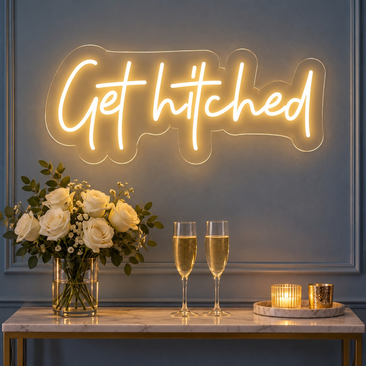 Get Hitched LED Neon Sign - advertising view