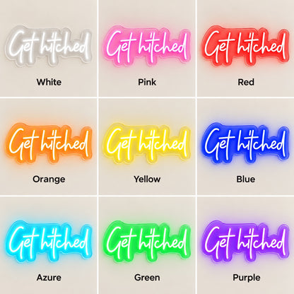 Get Hitched LED Neon Sign - nine-color grid