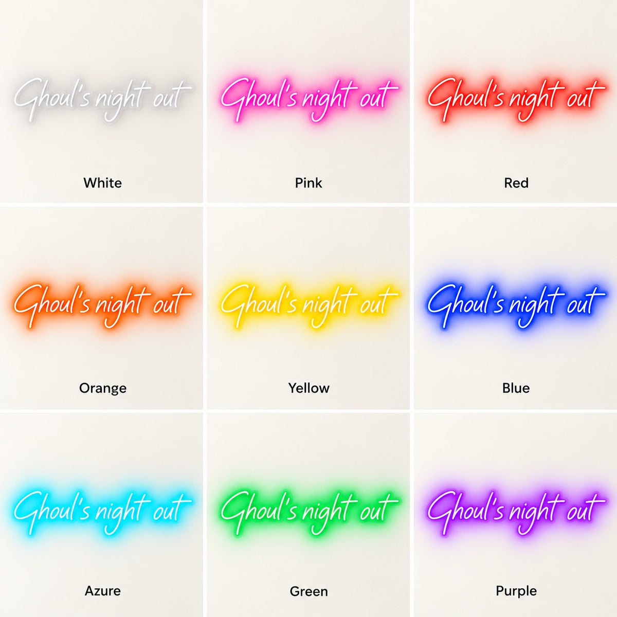 Ghoul's Night Out LED Neon Sign - nine-color grid