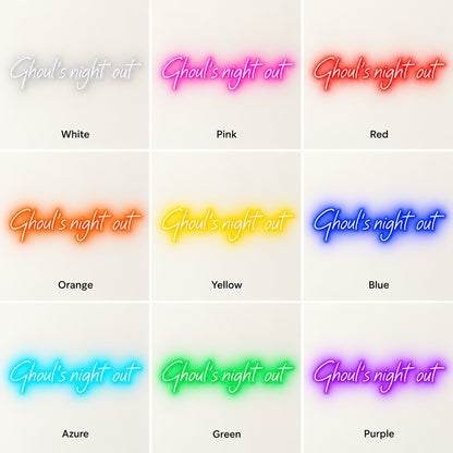 Ghoul's Night Out LED Neon Sign - nine-color grid