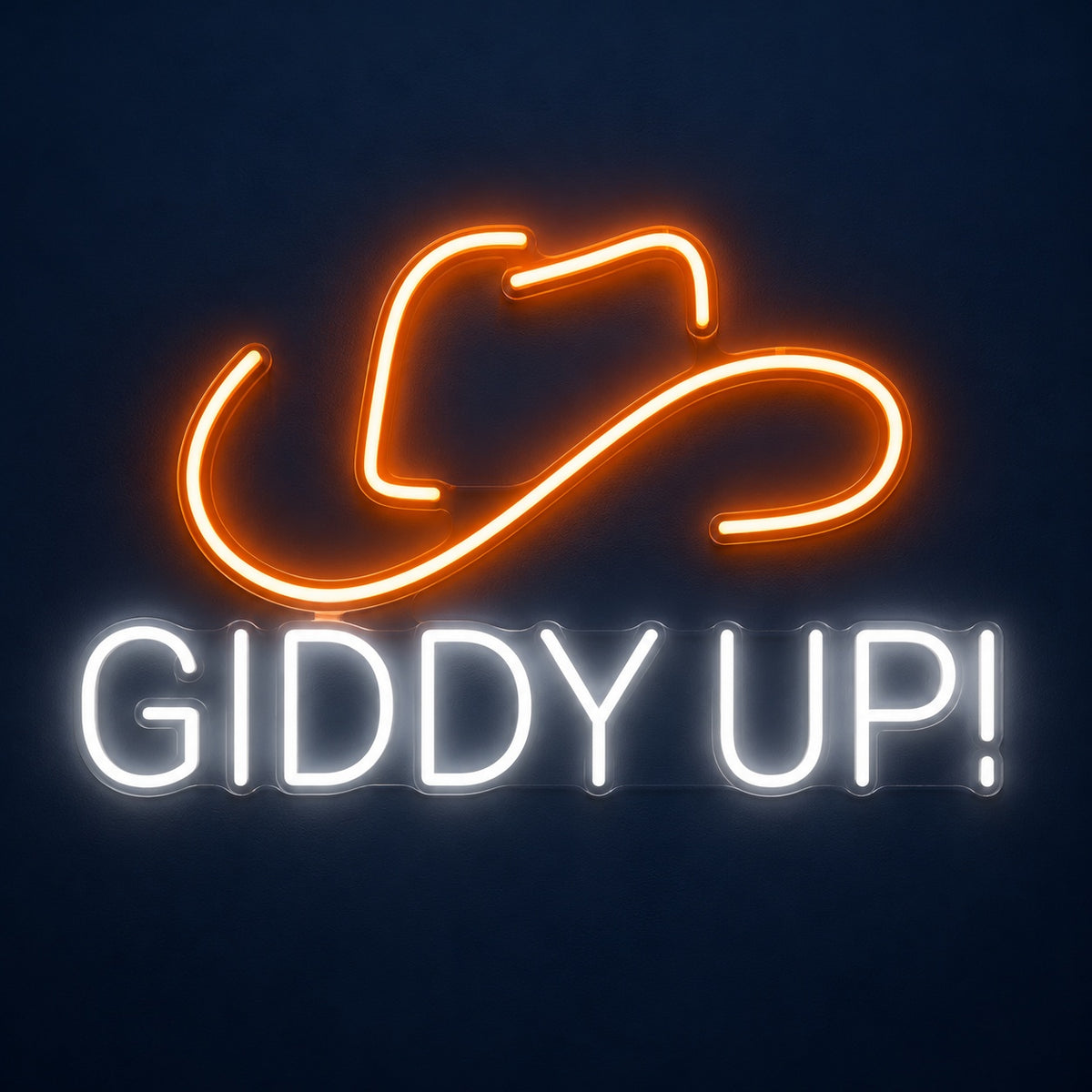 Giddy Up! Cowboy Hat LED Neon Sign - product hero
