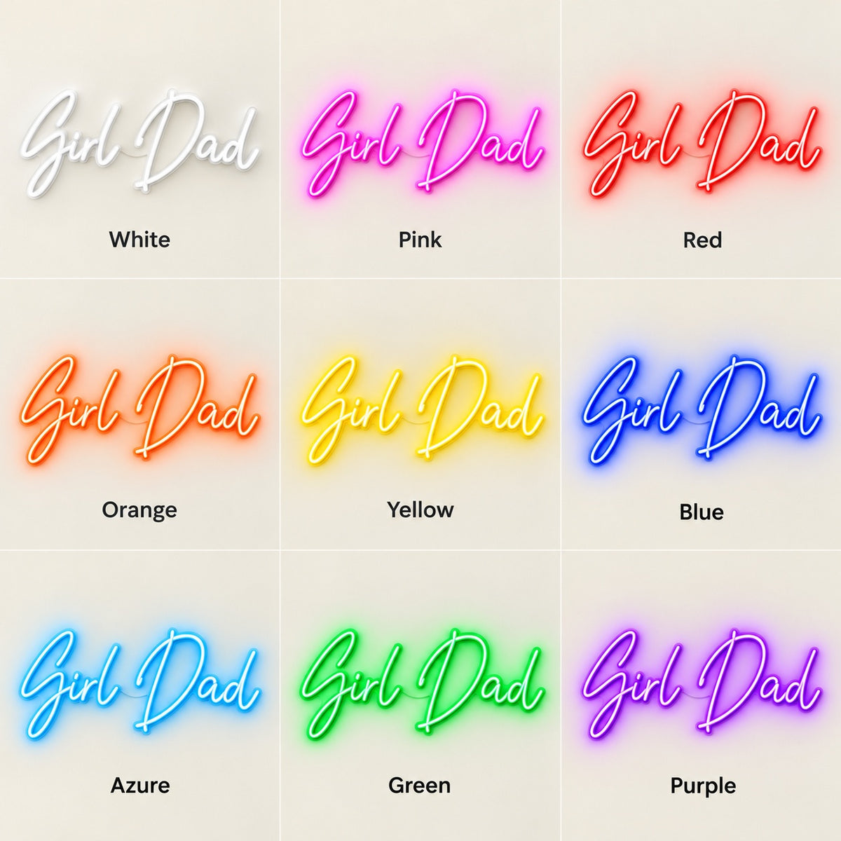 Girl Dad LED Neon Sign - nine-color grid