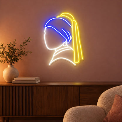 Girl With Pearl Earring LED Neon Sign - advertising view