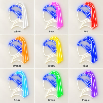 Girl With Pearl Earring LED Neon Sign - nine-color grid