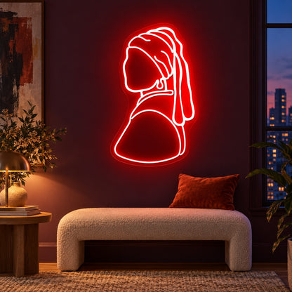 Girl With Pearl Earring LED Neon Sign - advertising view