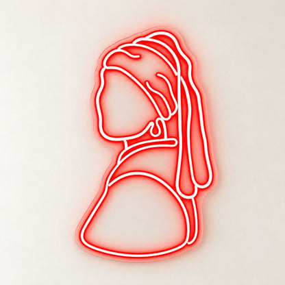 Girl With Pearl Earring LED Neon Sign - natural light view