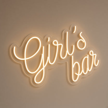 Girl's Bar LED Neon Sign - natural light view