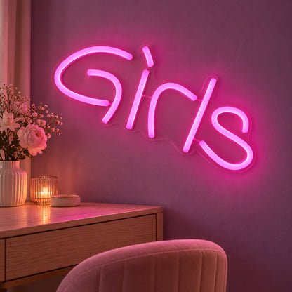 Girls LED Neon Sign - advertising view