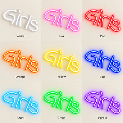 Girls LED Neon Sign - nine-color grid