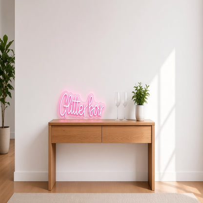 Glitter Bar Hot for Beauty Salon Girls Party Decor LED Neon Sign - lifestyle view