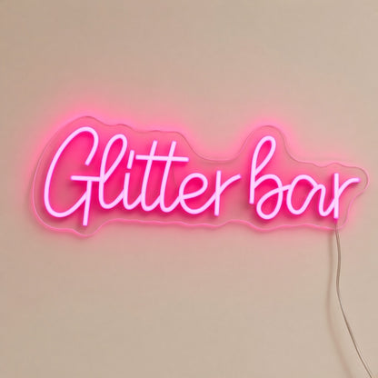 Glitter Bar Hot for Beauty Salon Girls Party Decor LED Neon Sign - natural light view