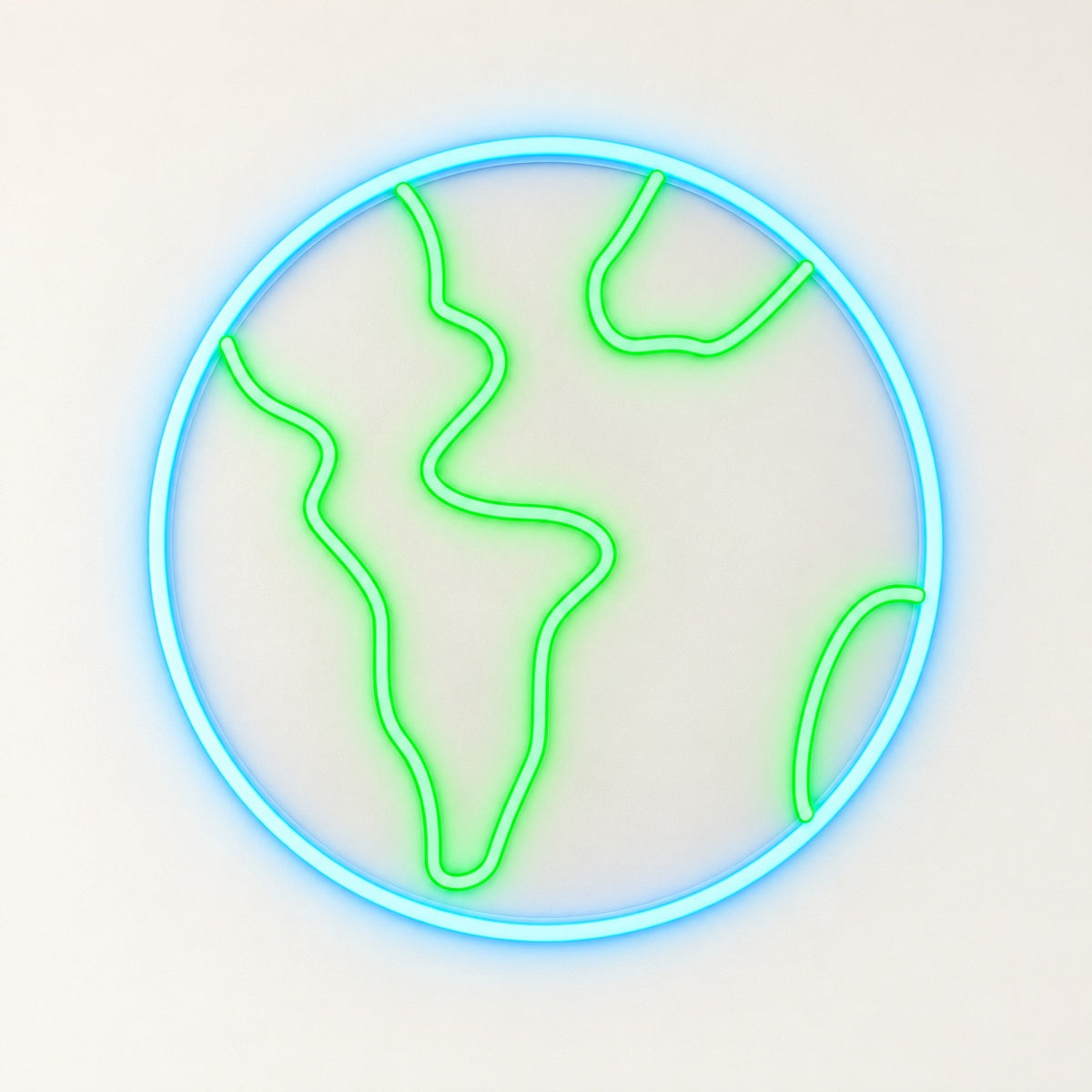 Glowing Earth Globe LED Neon Sign - natural light view