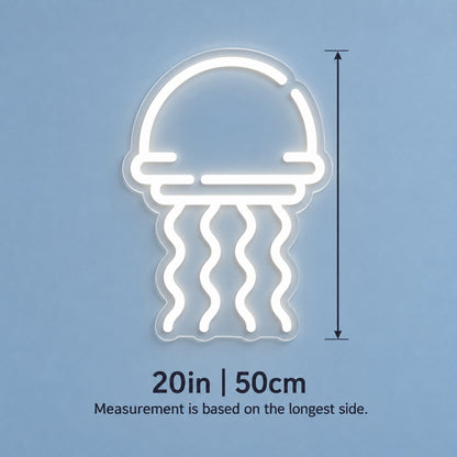 Glowing Jellyfish LED Neon Sign - size guide