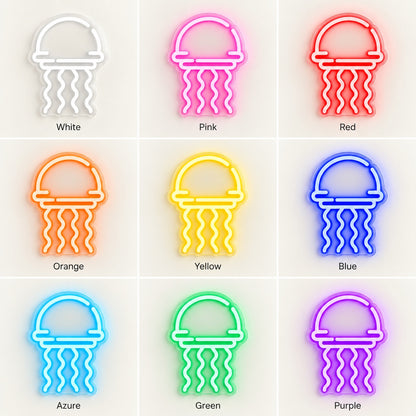 Glowing Jellyfish LED Neon Sign - nine-color grid