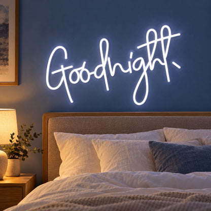 Goodnight LED Neon Sign - advertising view