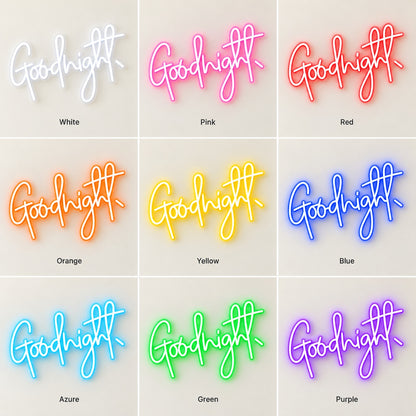 Goodnight LED Neon Sign - nine-color grid