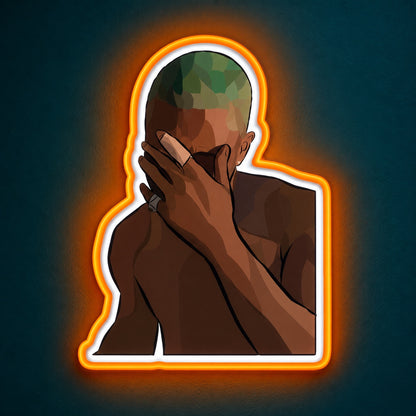 Haired Facepalm Man LED Neon Sign - product hero