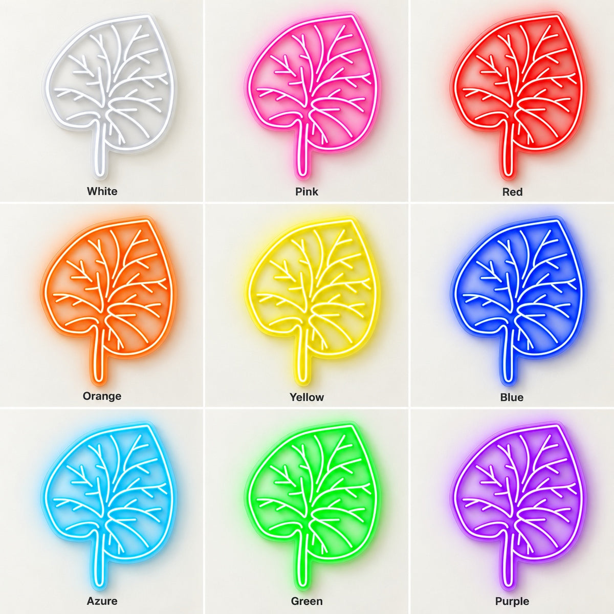 Leaf LED Neon Sign - nine-color grid