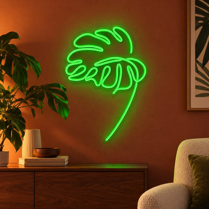 Monstera Leaf LED Neon Sign - advertising view