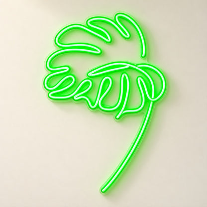 Monstera Leaf LED Neon Sign - natural light view