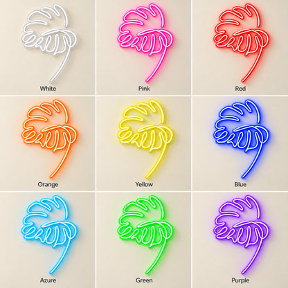 Monstera Leaf LED Neon Sign - nine-color grid
